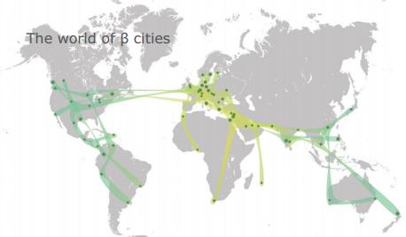 Miasta Beta (dane 2010r.), źródło: http://www.lboro.ac.uk/gawc/visual/globalcities2010.pdf