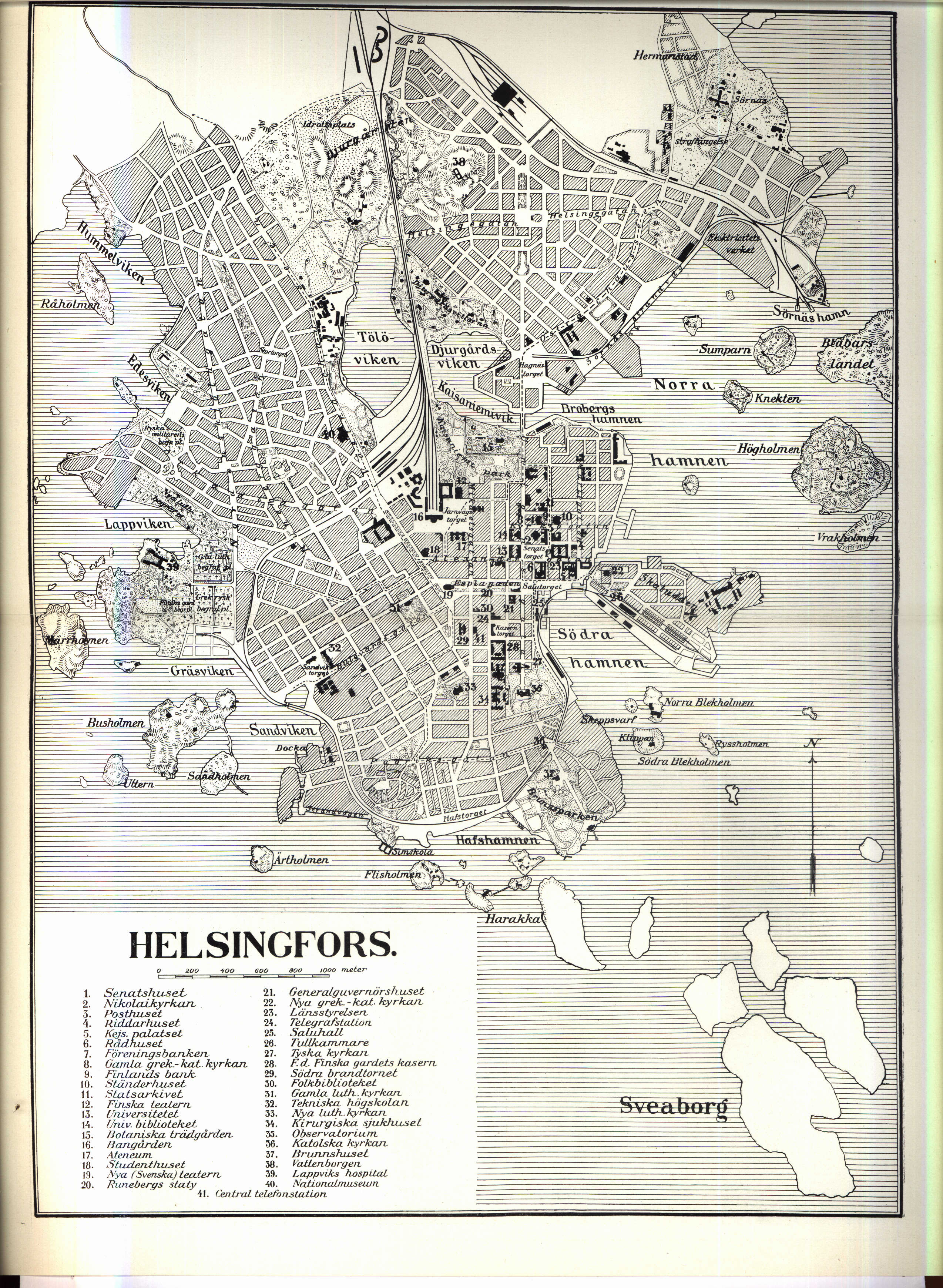 Helsinki archiwalna mapa
