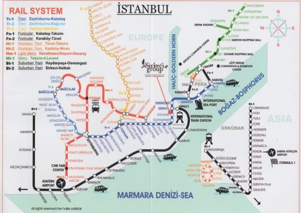 Schemat komunikacyjny kolei, źródło: http://www.greecetravel.com/turkey/istanbul/maps/