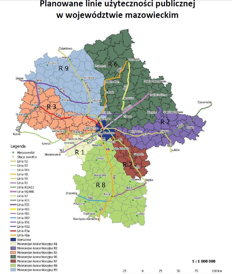 Załącznik nr 4 do projektu Planu Transportowego - planowane linie użyteczności publicznej, źródło: mazovia.pl