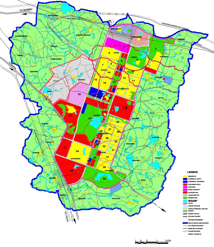 Plan Naya Raipur, źródło: http://nayaraipur.gov.in/sites/default/files/Development_plan_Sectoral_map-Model.pdf#overlay-context=