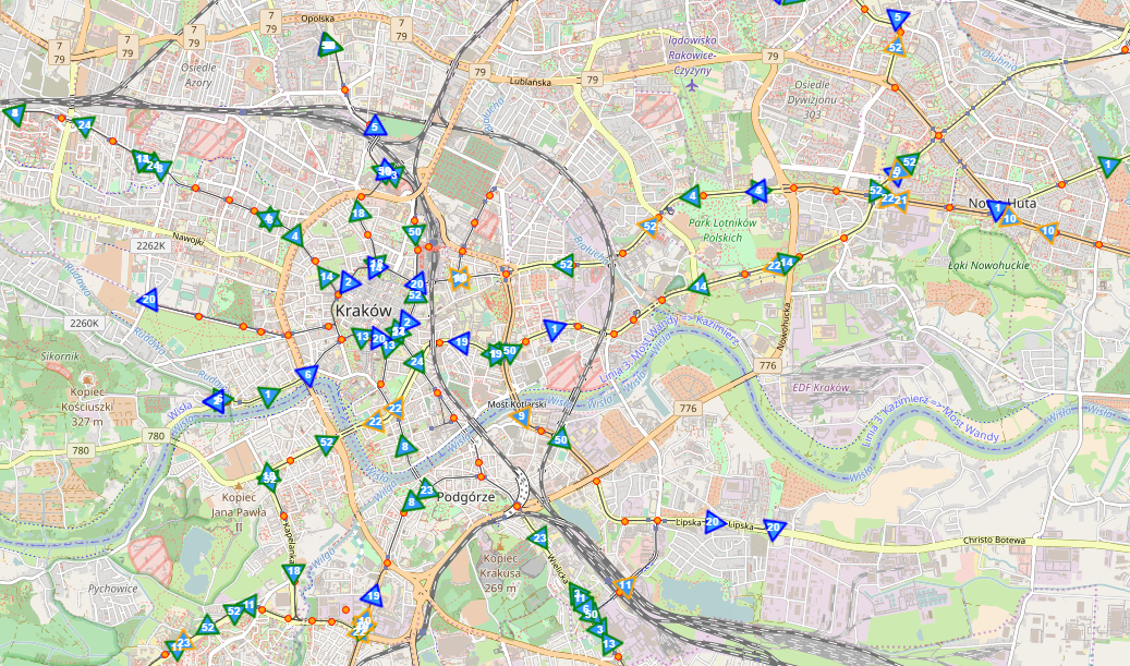 Mapa Pojazdow Krakow