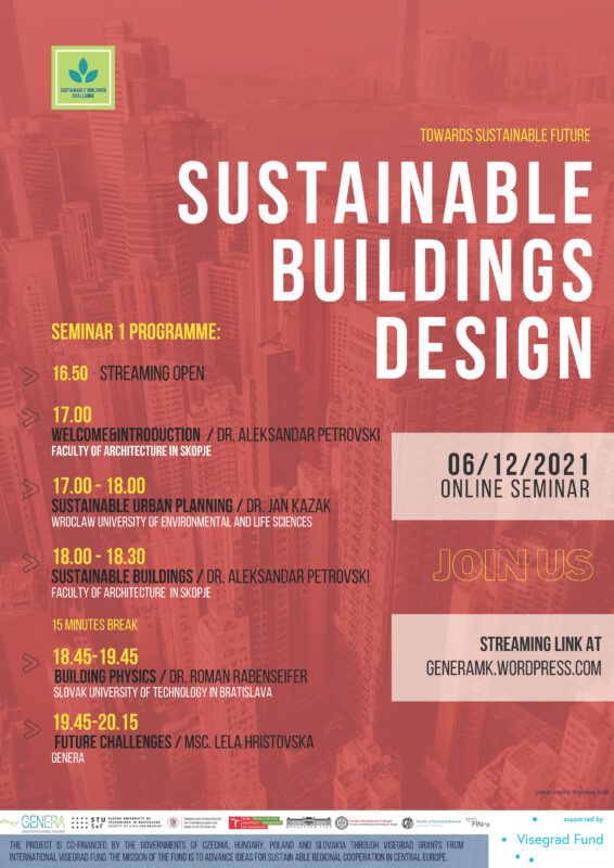 plakat otwartego seminarium Sustainable Buildings Design