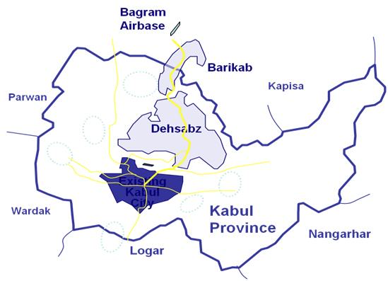 Lokalizacja nowego Kabulu, źródło: http://www.dcda.gov.af/