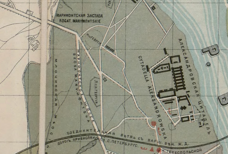 Wycinek z planu Warszawy z roku 1895, źródło: mapywig.org