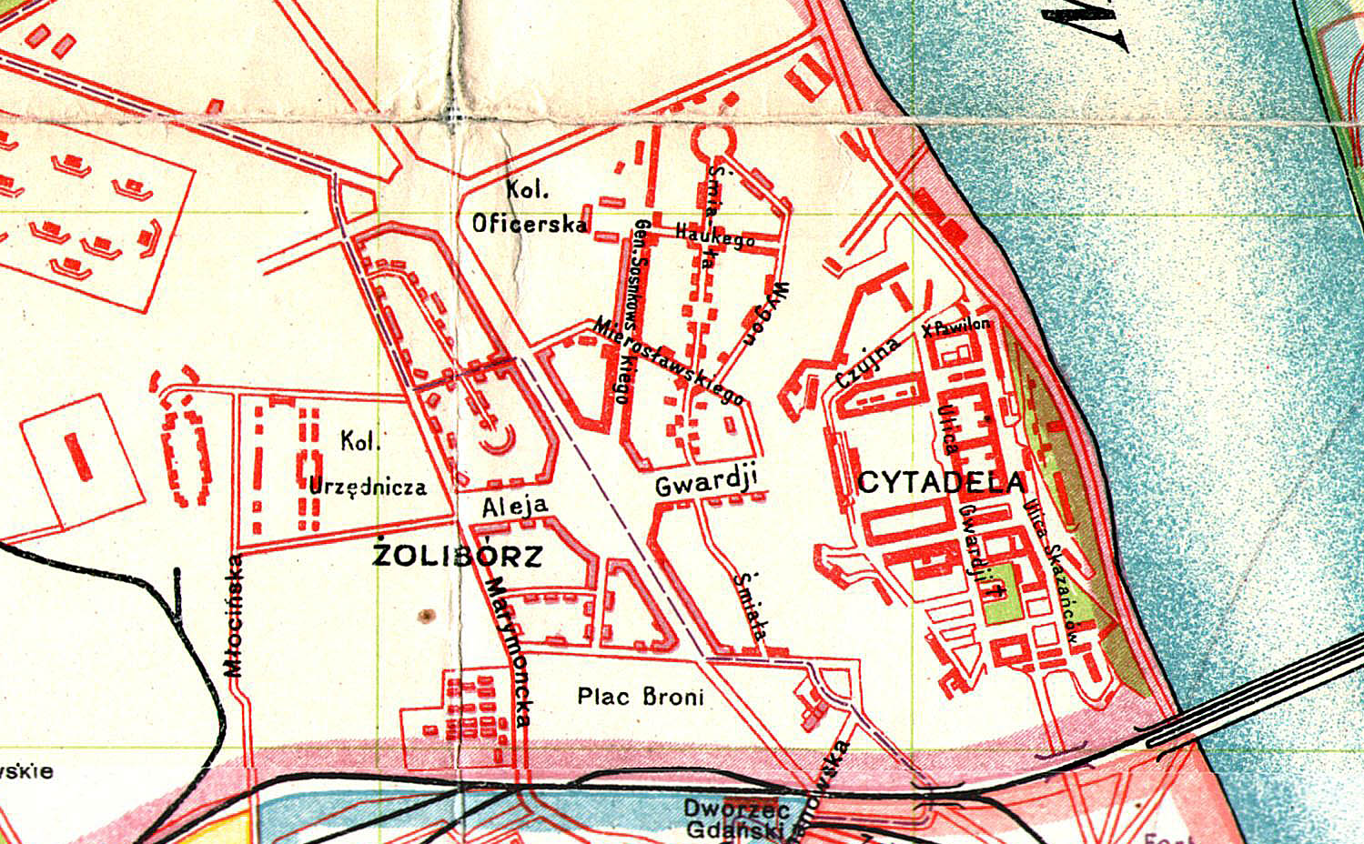 Wycinek z planu Warszawy z roku 1924 autorstwa WIG, fot. mapywig.org