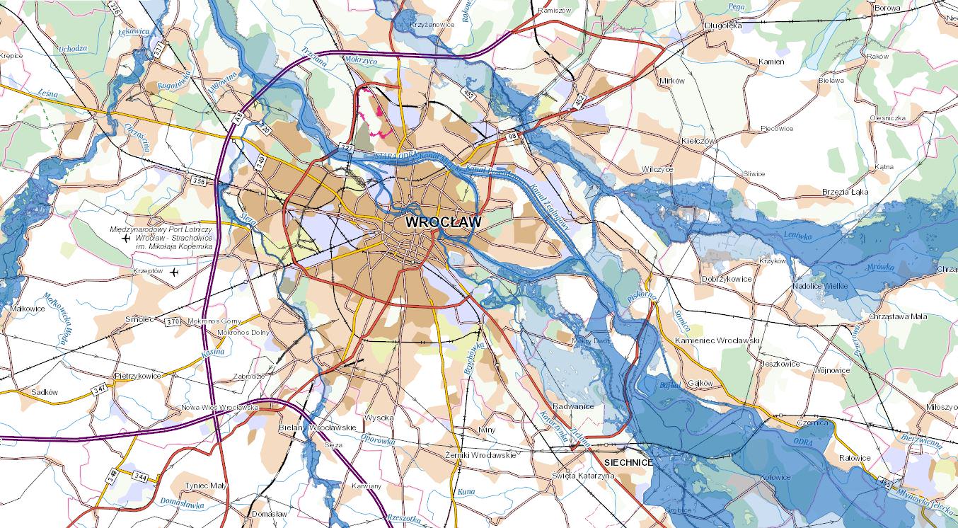 Mapy powodziowe w portalu geoportal