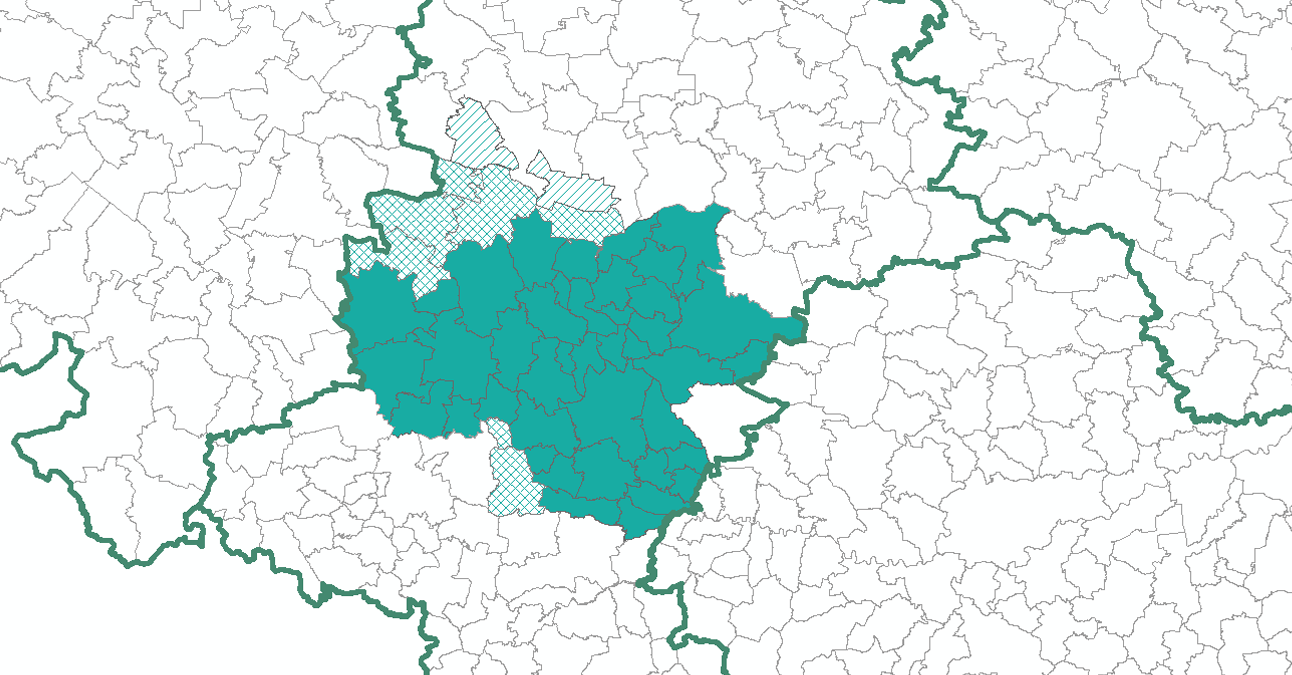 Mapa Górnośląsko-Zagłębiowska Metropolia