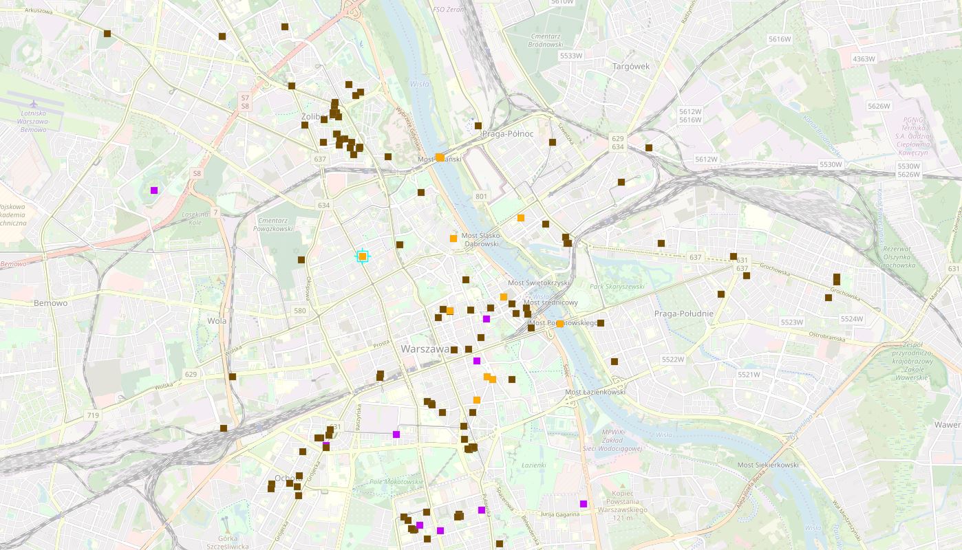 Warszawa mapa śladów wojny