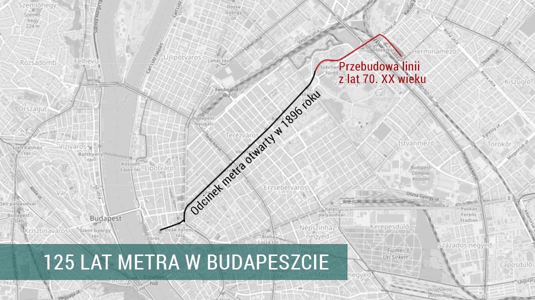 Mapa I linii metra w Budapeszcie 
